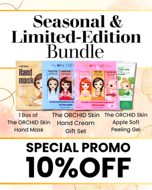Seasonal & Limited - Edition Bundle - The ORCHID Skin Hand Cream Gift Set, 1 Box of Hand Mask and Apple Soft Peeling Gel - The Fonz - Le Charme
