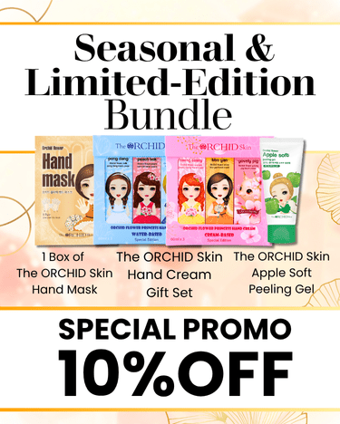 Seasonal & Limited - Edition Bundle - The ORCHID Skin Hand Cream Gift Set, 1 Box of Hand Mask and Apple Soft Peeling Gel - The Fonz - Le Charme