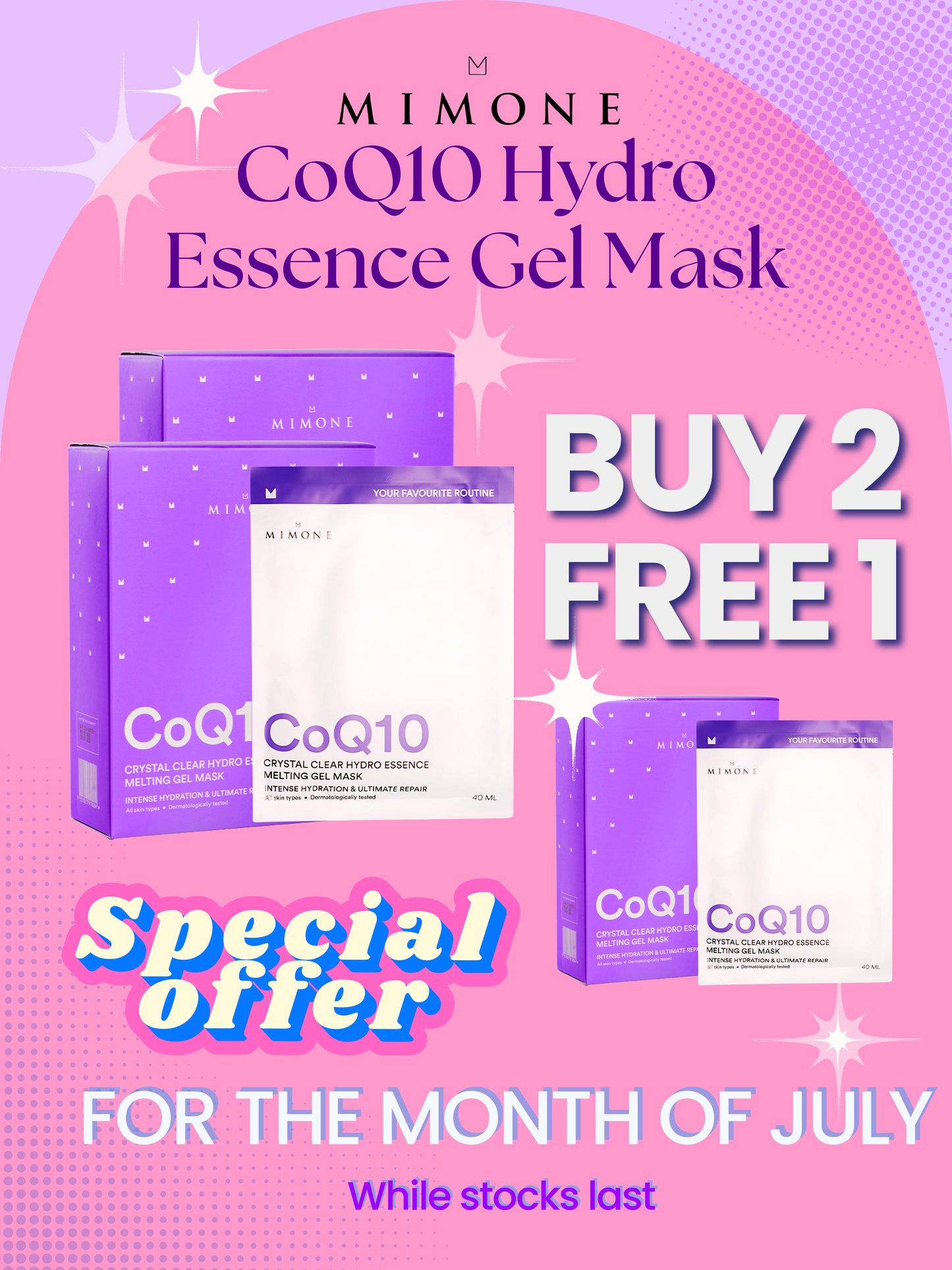 MIMONE - (Buy 2 Free 1) CoQ10 Hydro Essence Gel Mask (9 Pieces)
