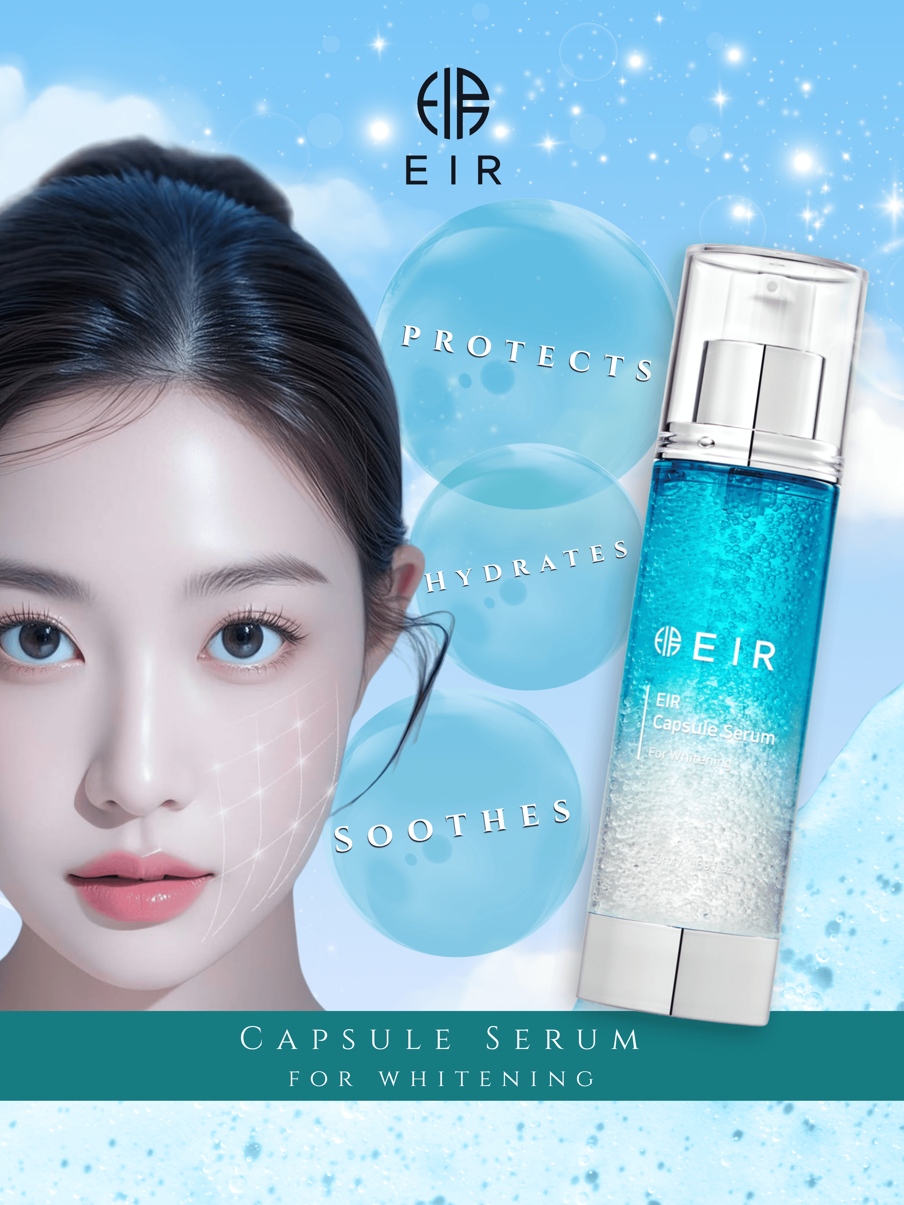 EIR Capsule Serum – Intensive Hydration with Hyaluronic Acid & Peptides for Sensitive Skin (50ml)