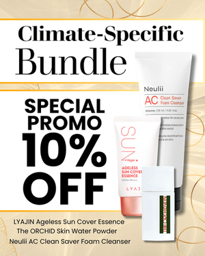 Climate Specific Bundle - Lyajin Sun Cover Essence, The ORCHID Skin Water Powder and NEULII Clean Saver Foam Cleanser - The Fonz - Le Charme