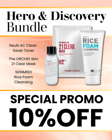 Hero & Discovery Bundle - NEULII Clean Saver Toner, The ORCHID Skin 21 Clear Mask and Skinmiso Rice Foam Cleansing - The Fonz - Le Charme