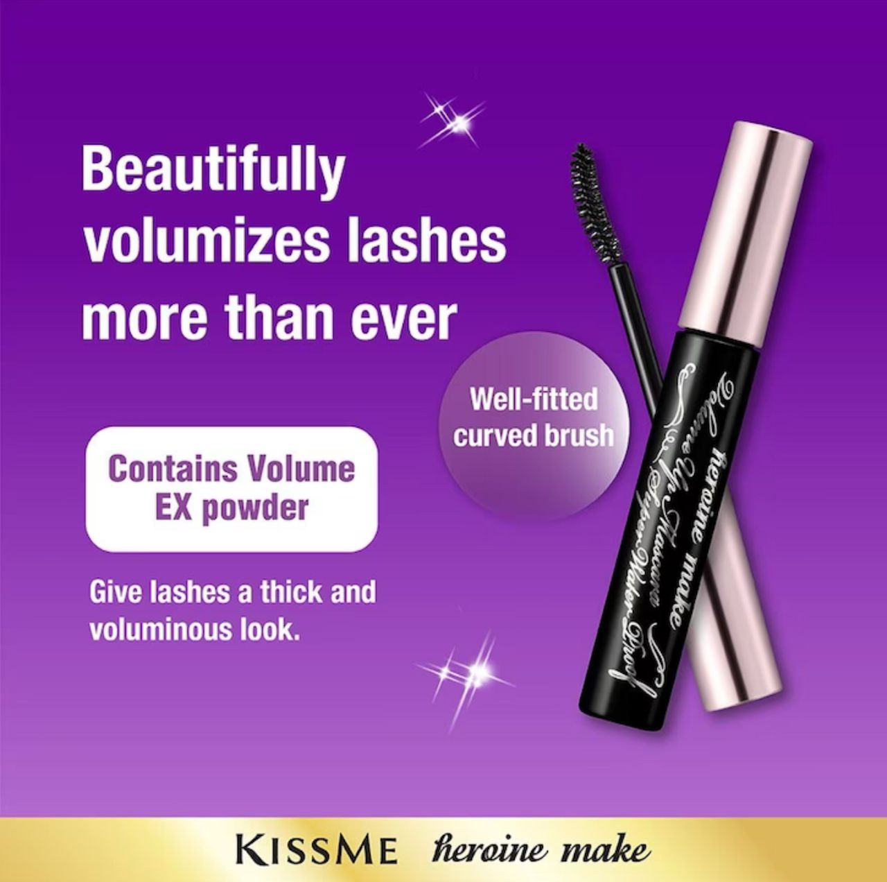 KISSME - BLACK Volume UP Mascara Super Waterproof (37g) - The Fonz - Le Charme